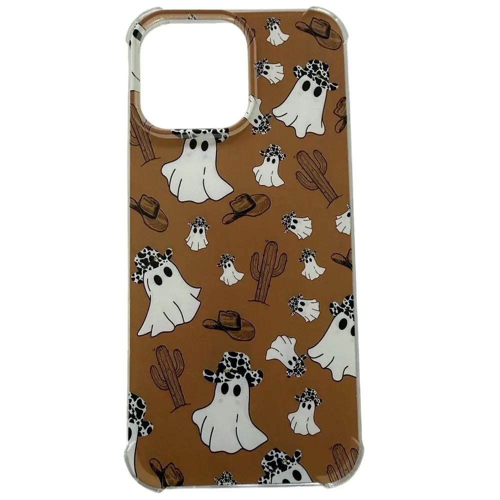 Iphone 16 Pro Max Case Jelly Ultra Slim Cowboy Ghosts Cactus Hats New Halloween